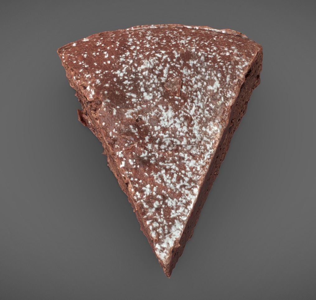 Slice of chocolate cake 3D model_2