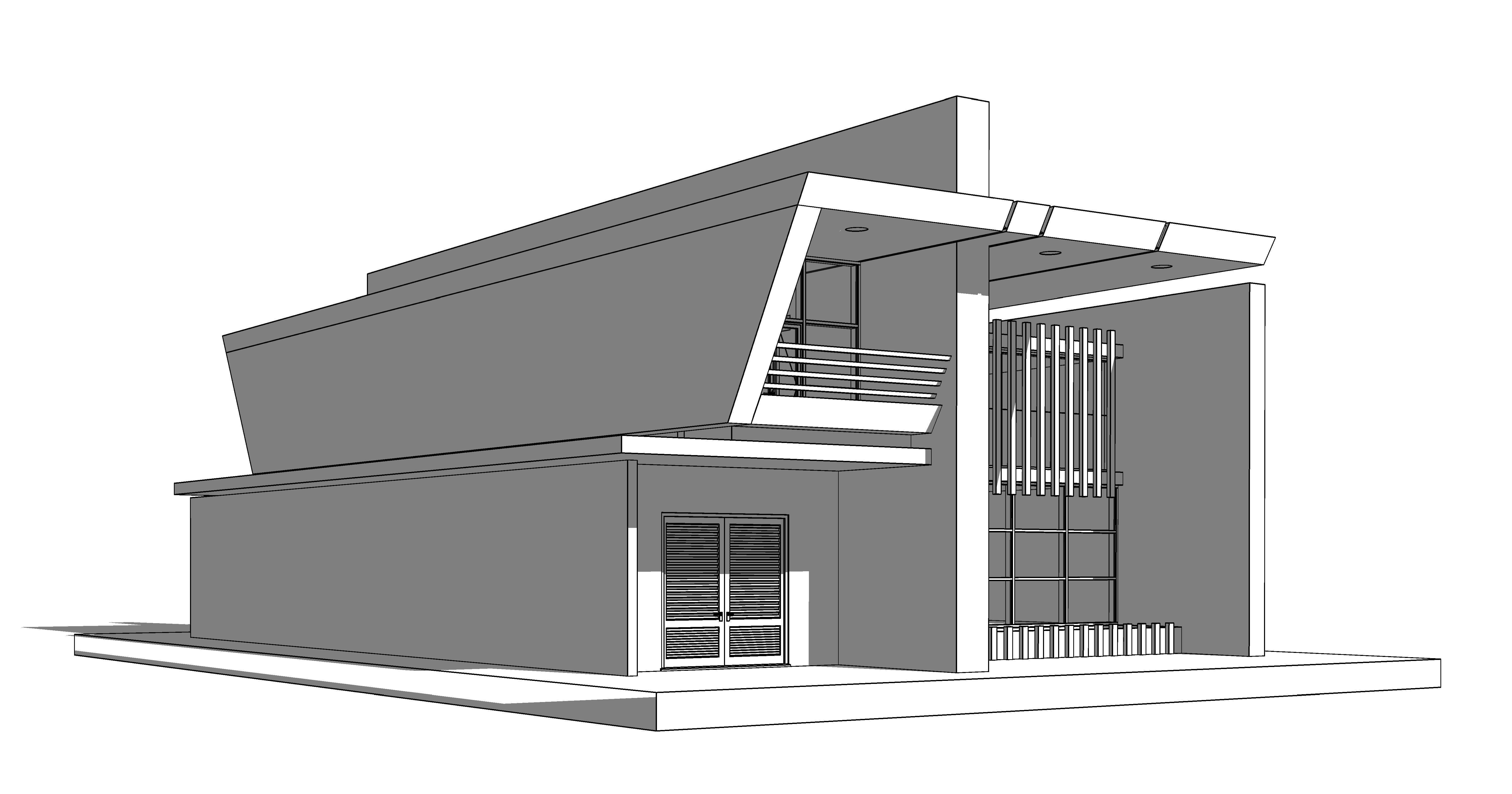Modern Building  N4 3D model_13
