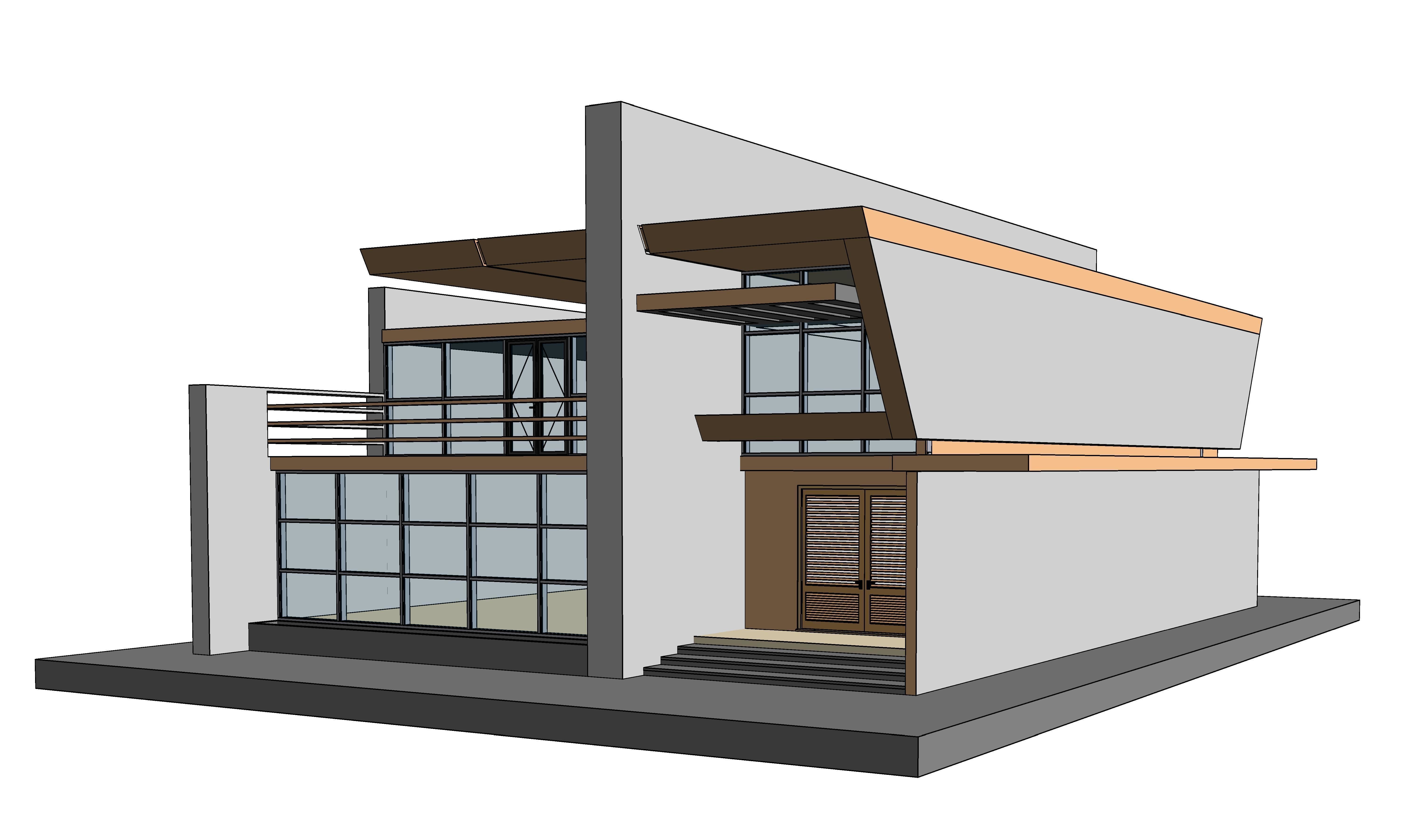 Modern Building  N4 3D model_14