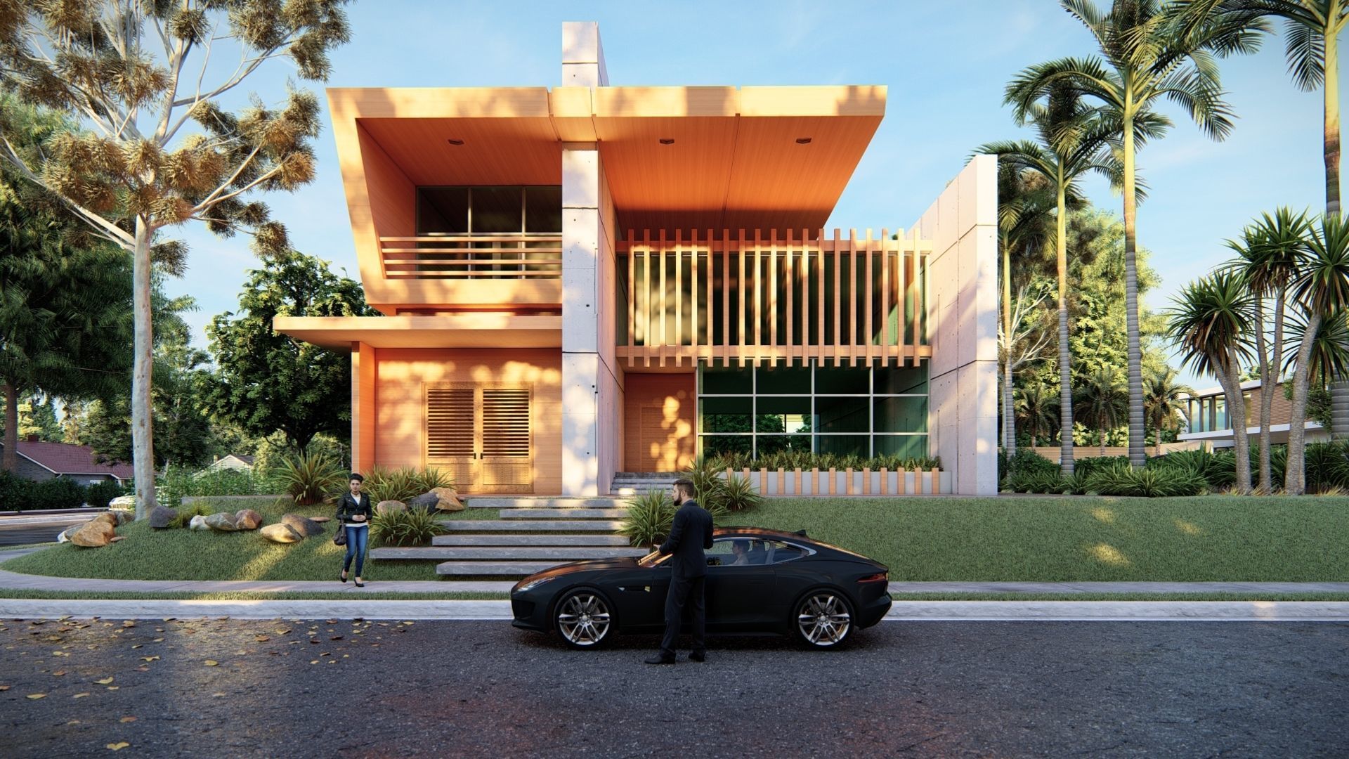 Modern Building  N4 3D model_7