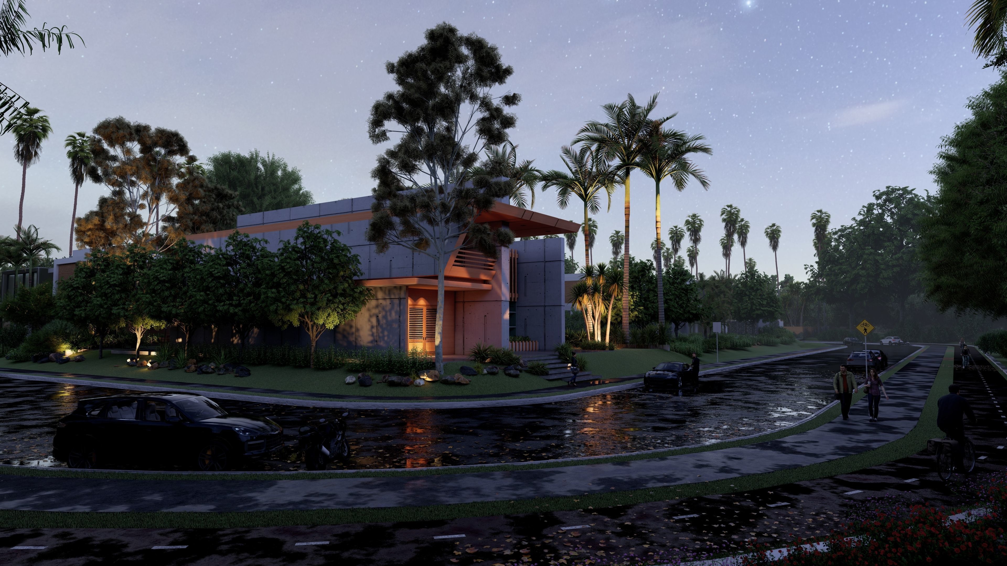 Modern Building  N4 3D model_2