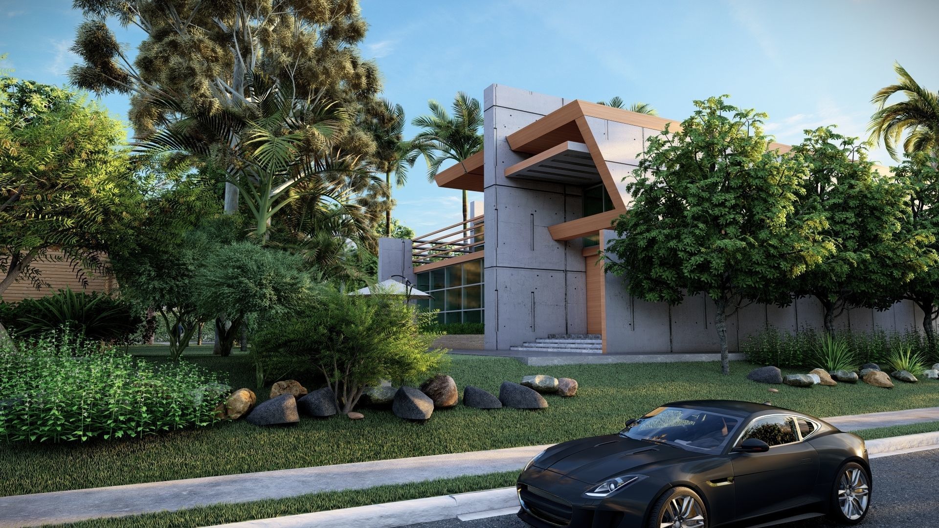 Modern Building  N4 3D model_3