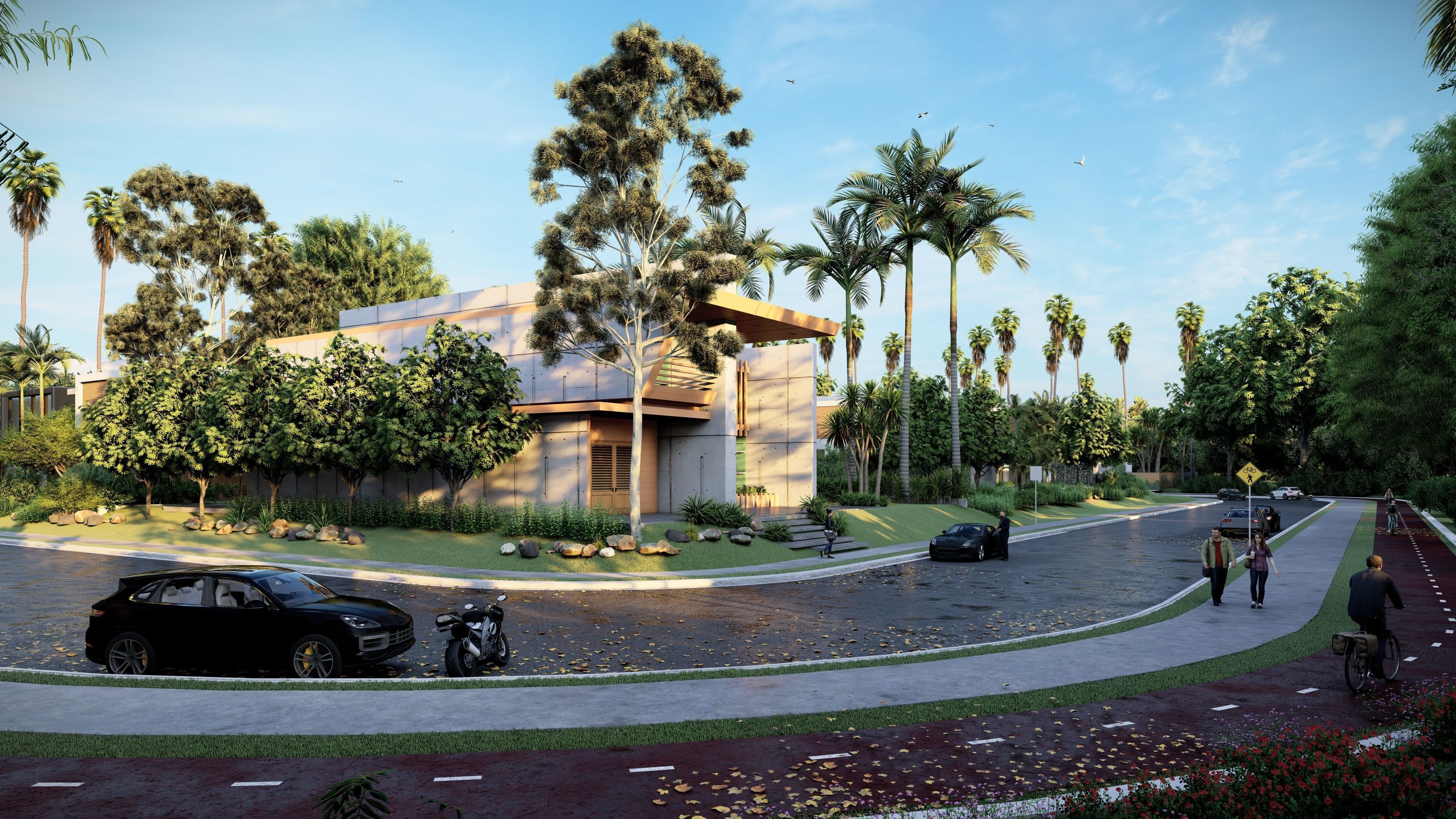 Modern Building  N4 3D model_1