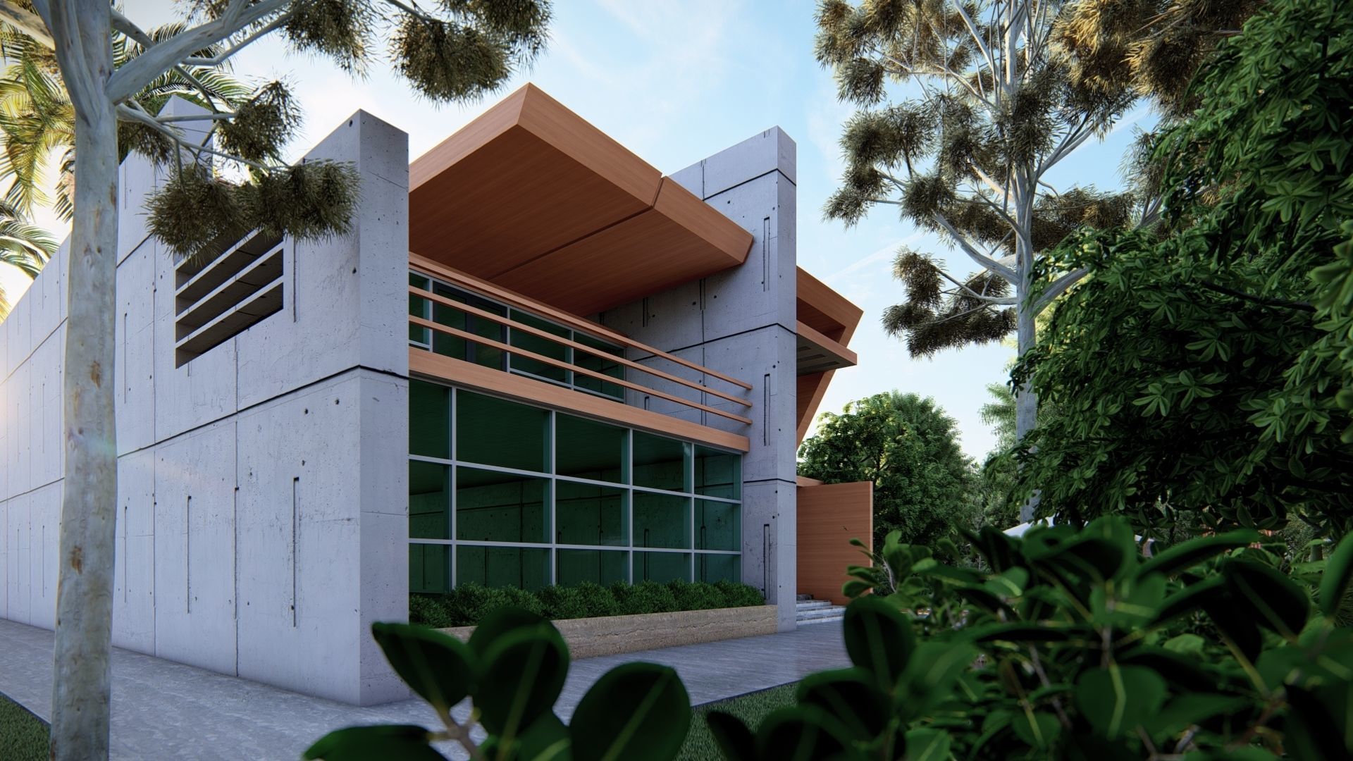 Modern Building  N4 3D model_5