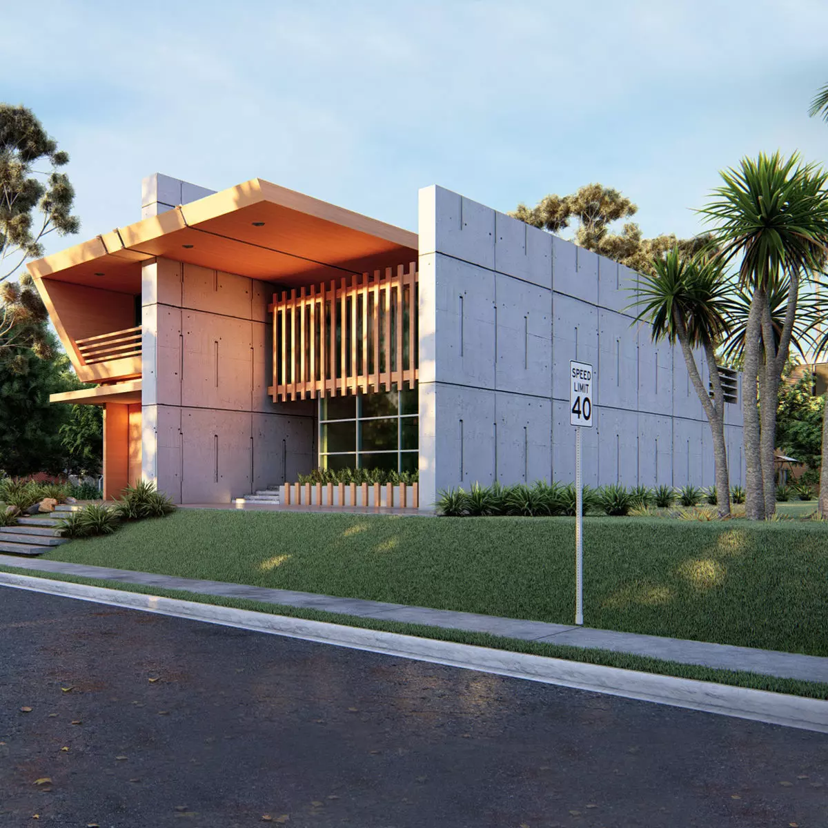 Modern Building  N4 3D model_0