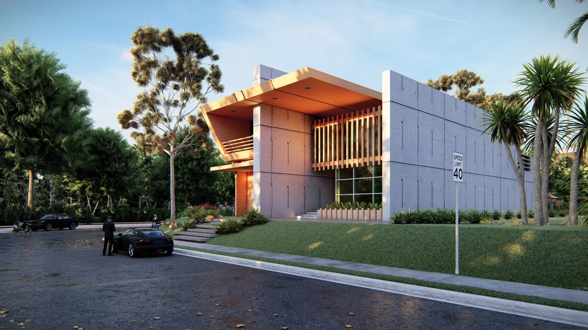 Modern Building  N4 3D model_4