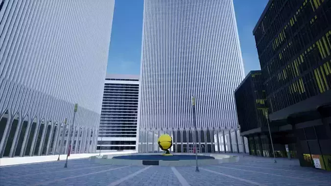 World Trade Center - WTC Twin Tower Complex Environment 3D model