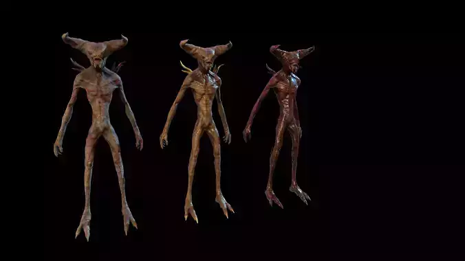 Monstr three aliens Low-poly 3D model