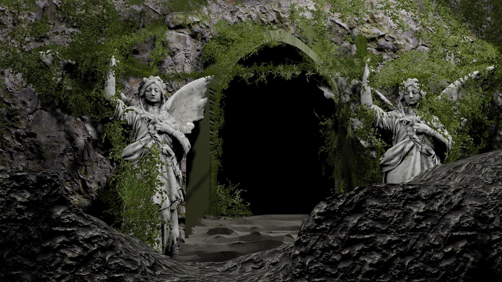 Ancient gate 3D model_2