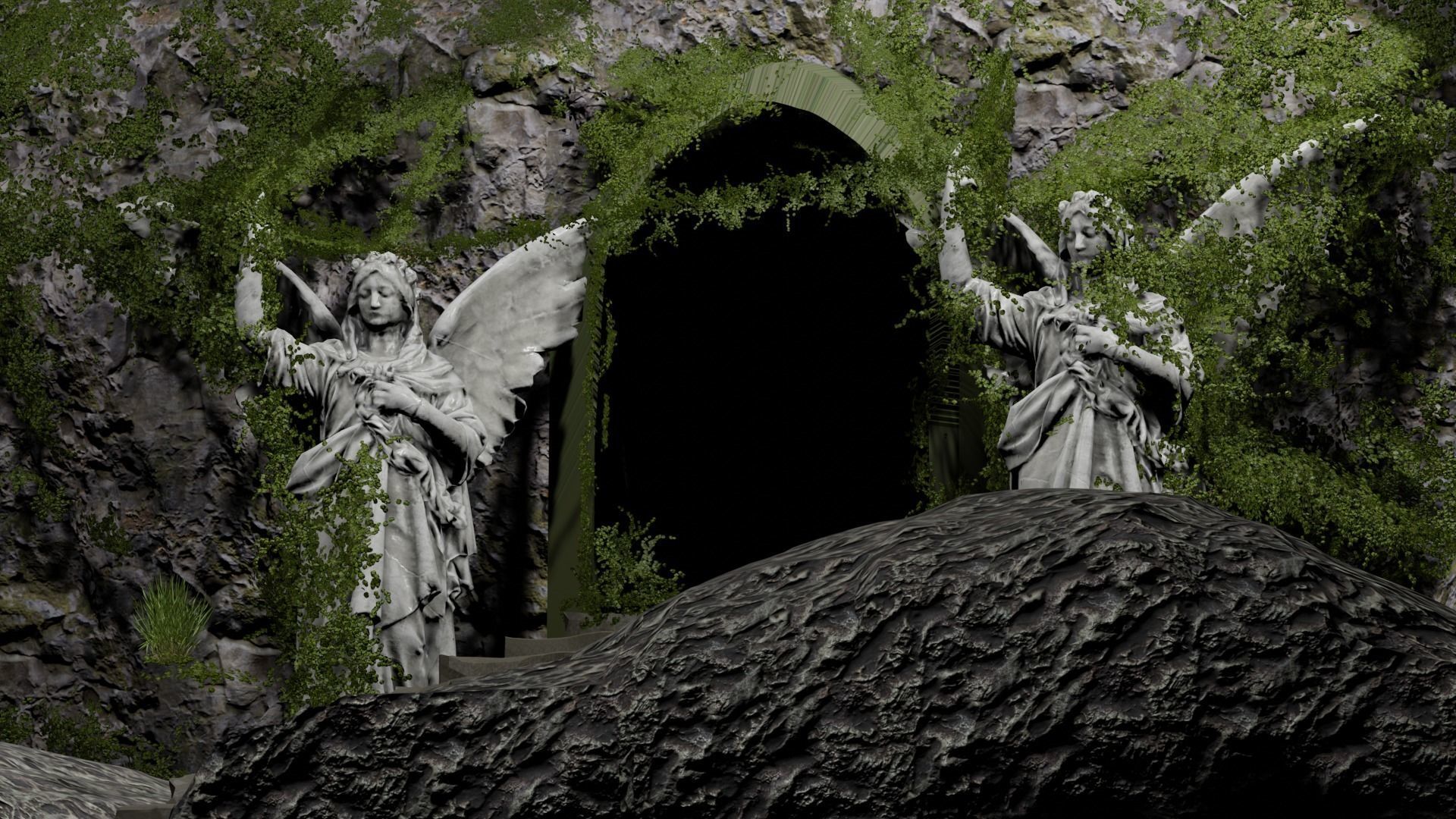 Ancient gate 3D model_3