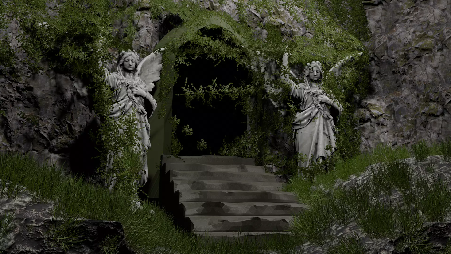 Ancient gate 3D model_0