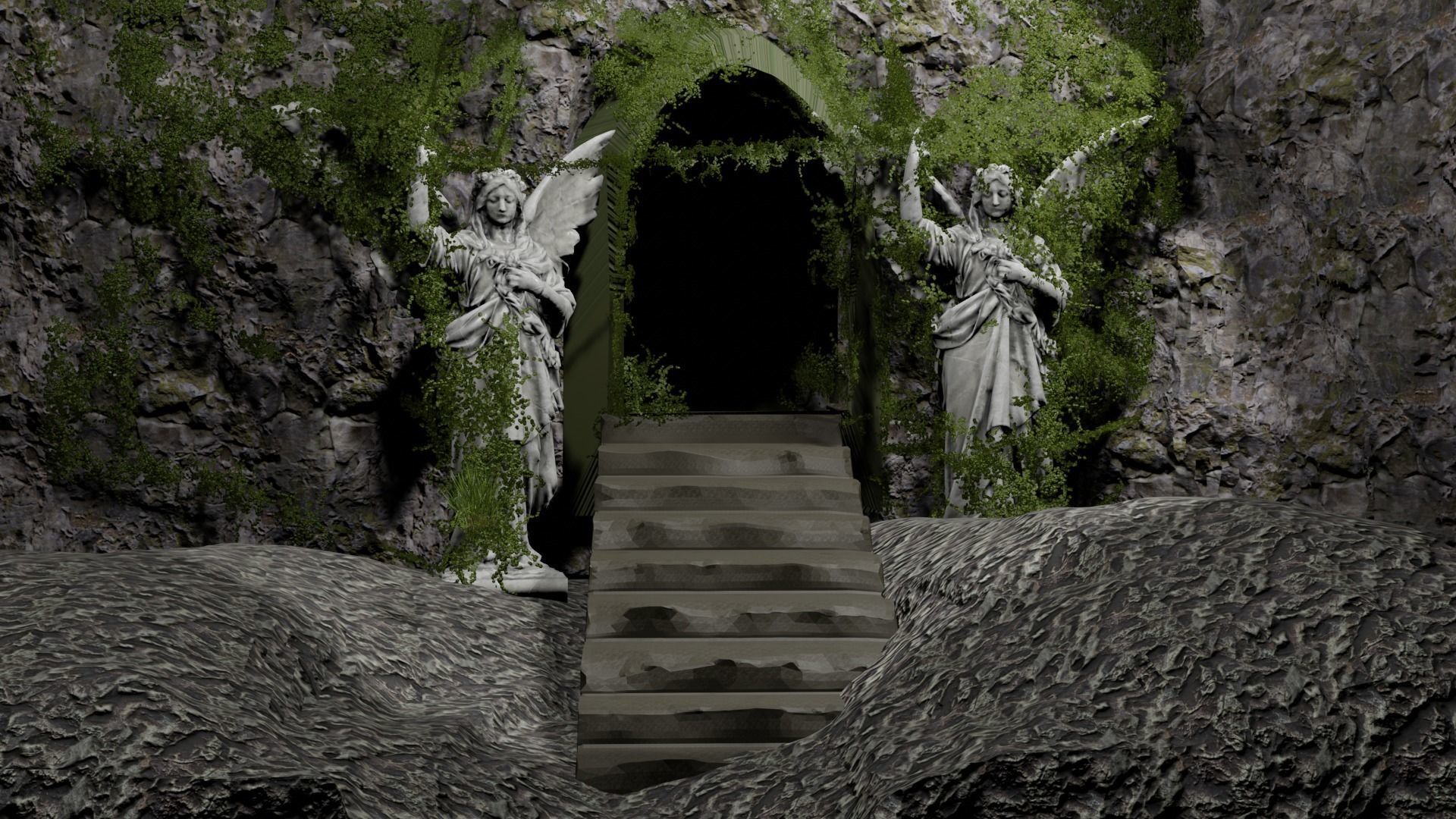 Ancient gate 3D model_1