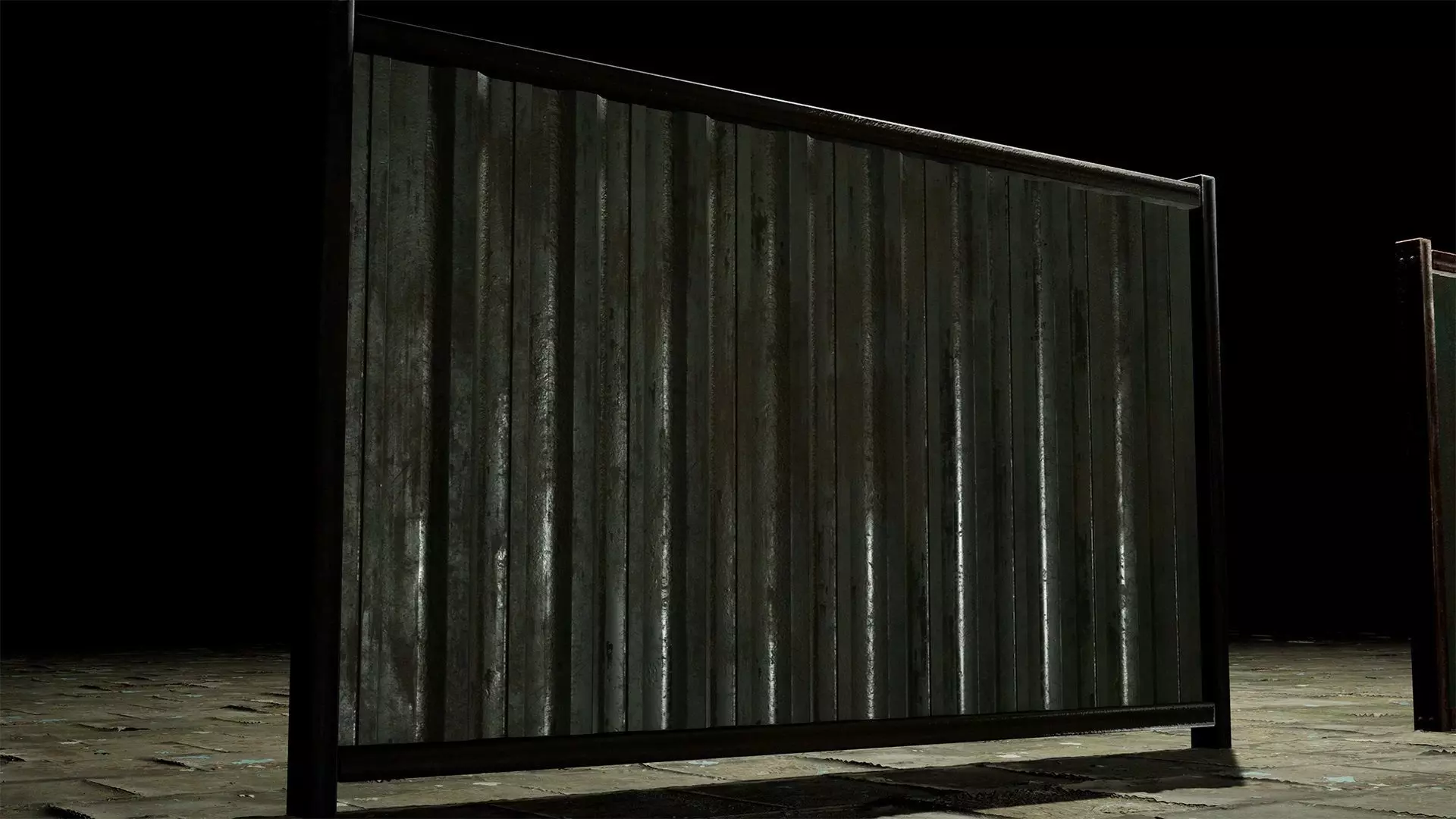 Modular Suburban Metal Fence Low-poly 3D model_0