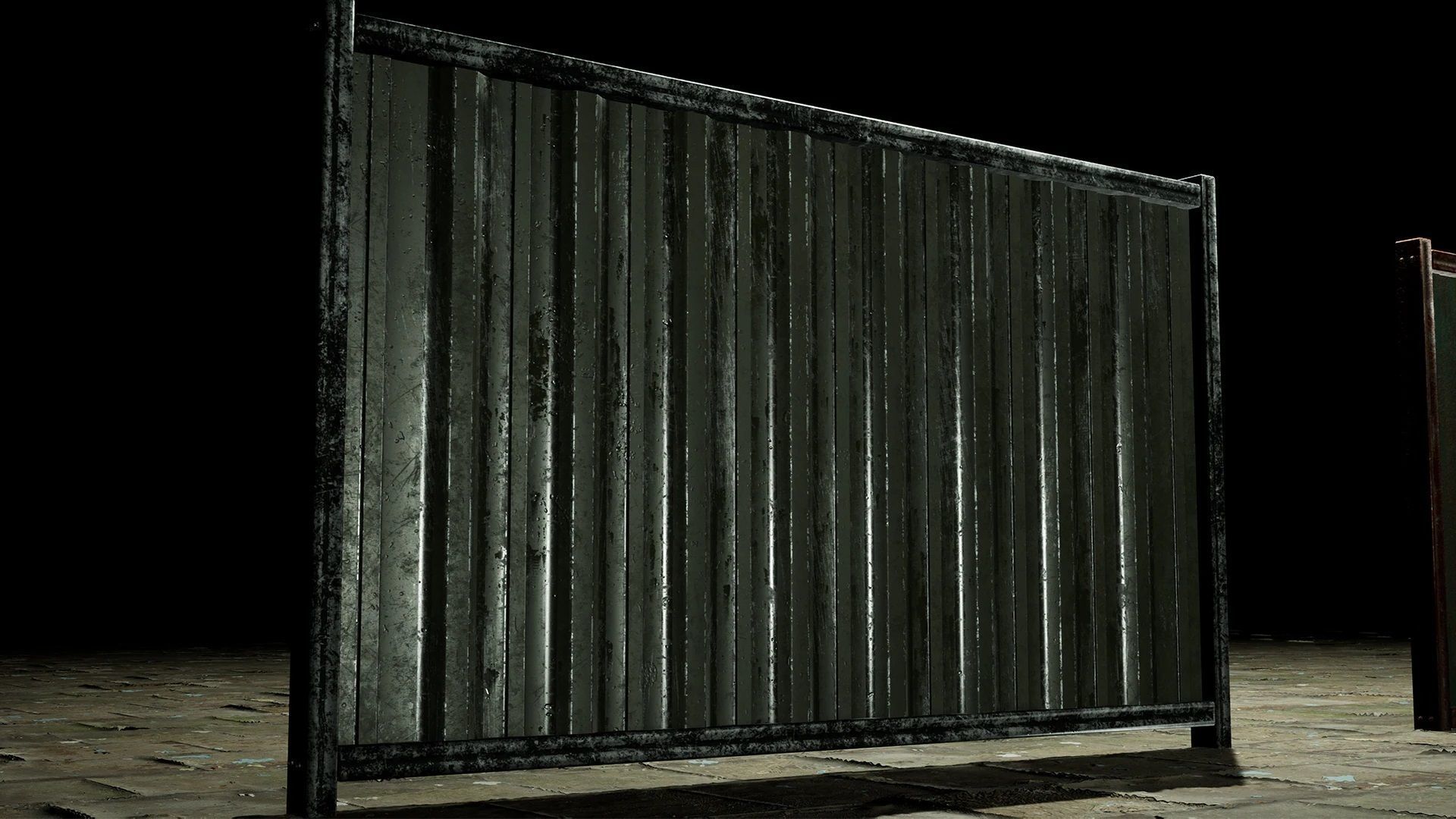 Modular Suburban Metal Fence Low-poly 3D model_5