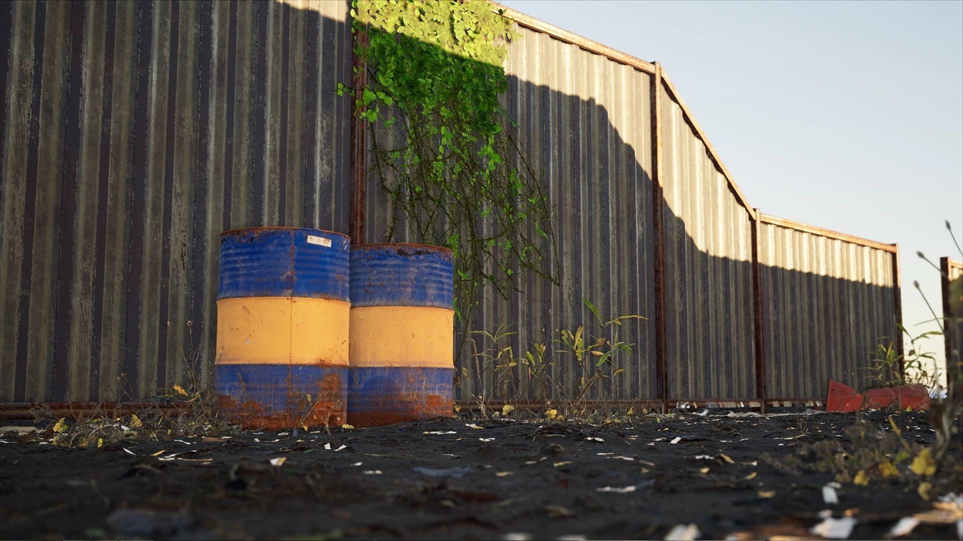 Modular Suburban Metal Fence Low-poly 3D model_6
