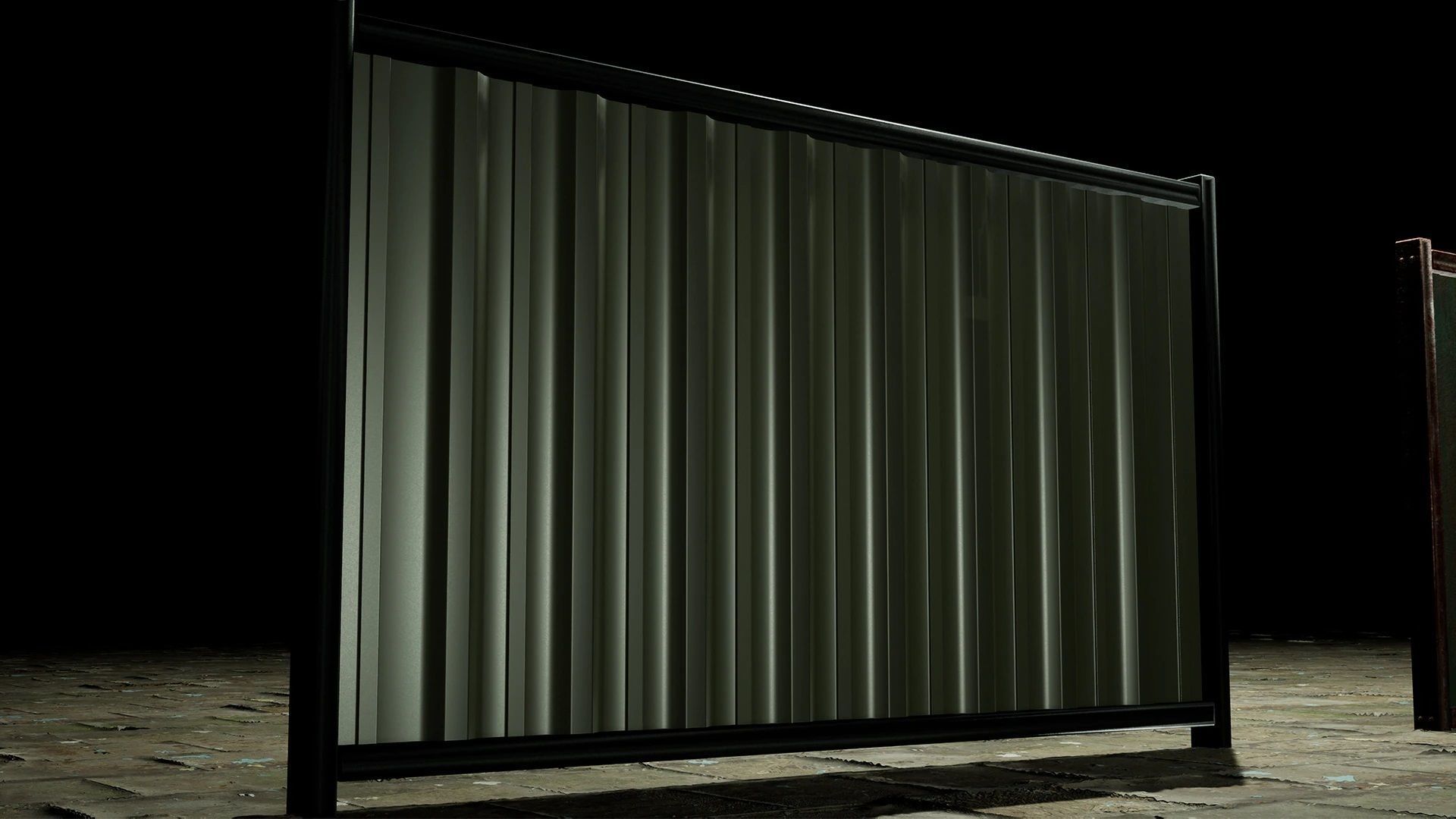 Modular Suburban Metal Fence Low-poly 3D model_8