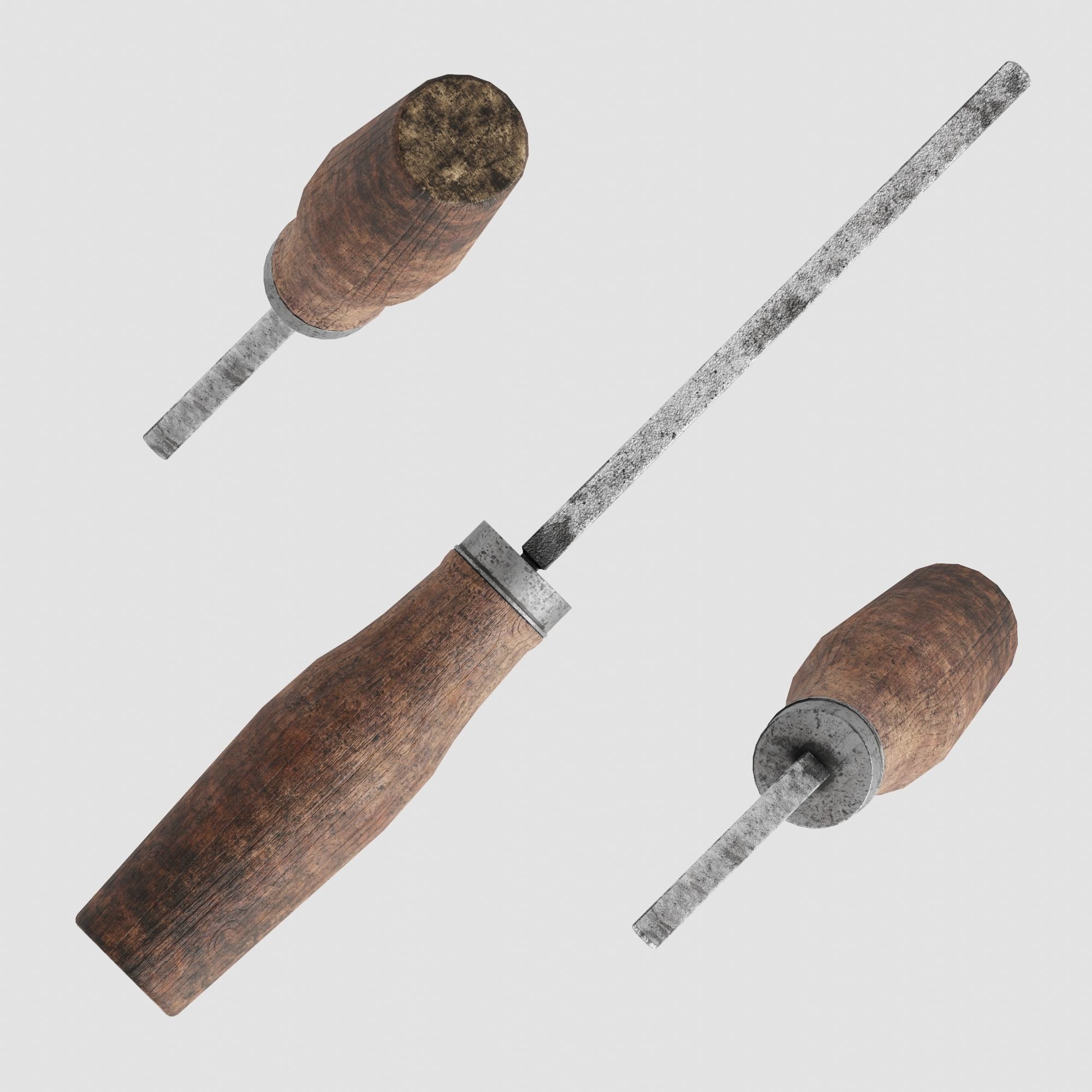 Old rasp Low-poly 3D model_3