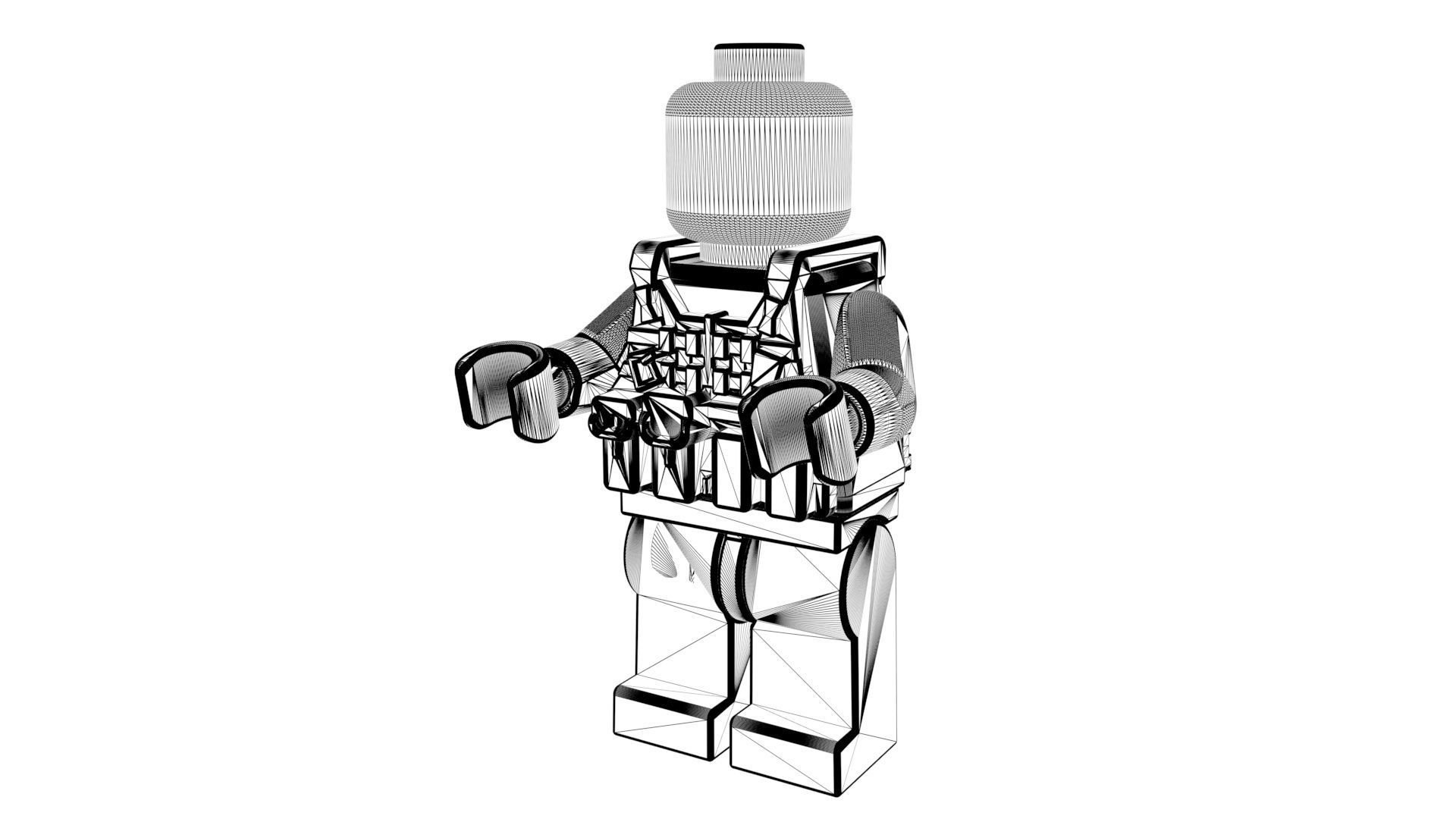 Lego body armor matches real object lego brick 3D model_6