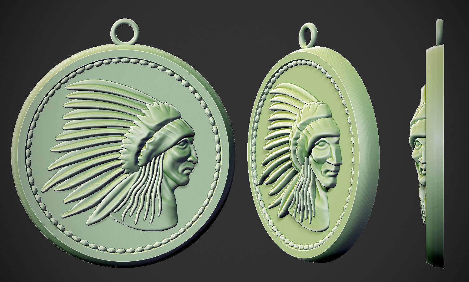 Indian small Pendant 3D print model_1