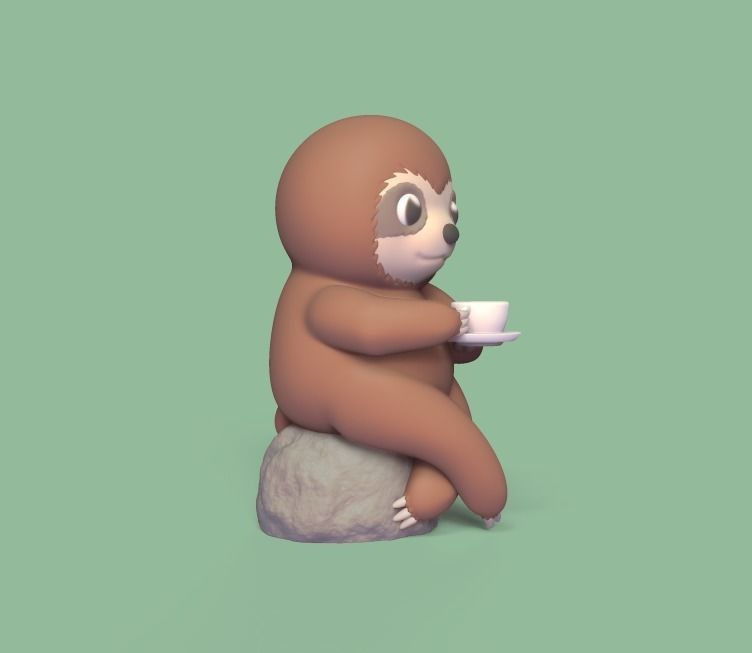 Sloth Tea 3D print model_1