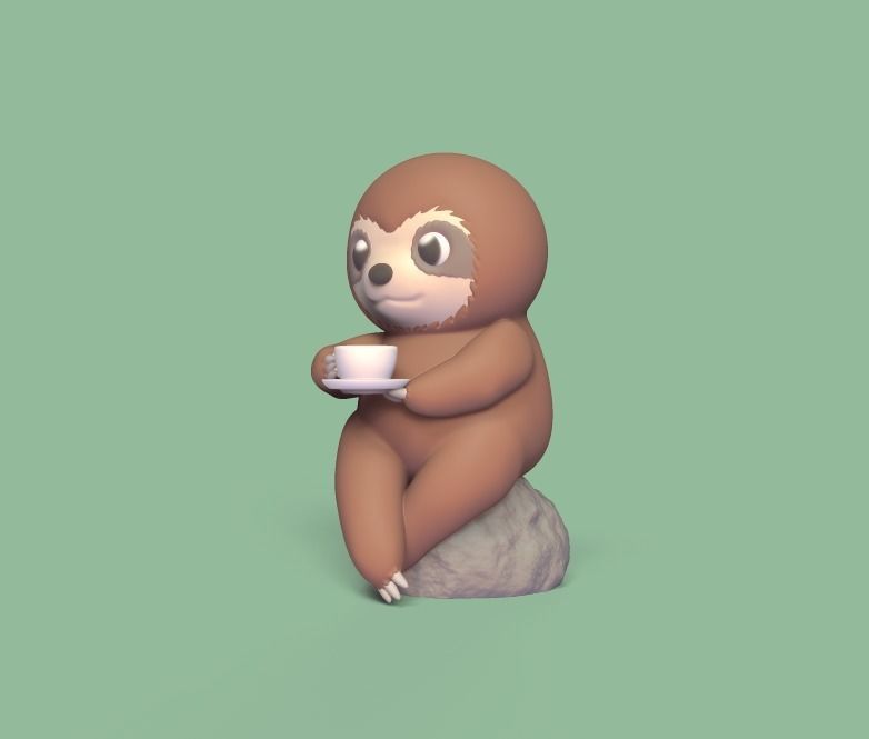 Sloth Tea 3D print model_3