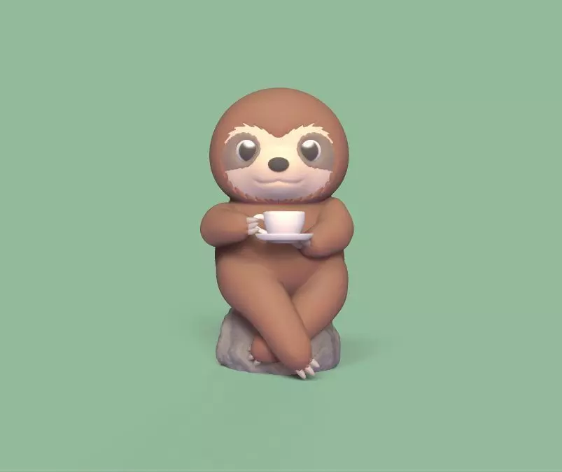 Sloth Tea 3D print model_0