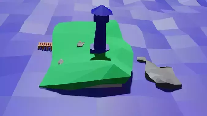 Island with a lighthouse