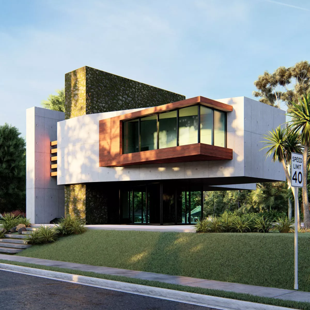 Modern Building  N11 3D model_0