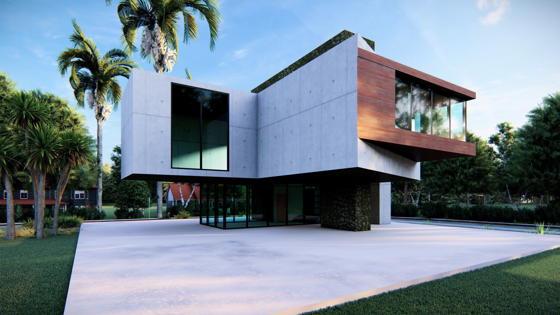 Modern Building  N11 3D model_7