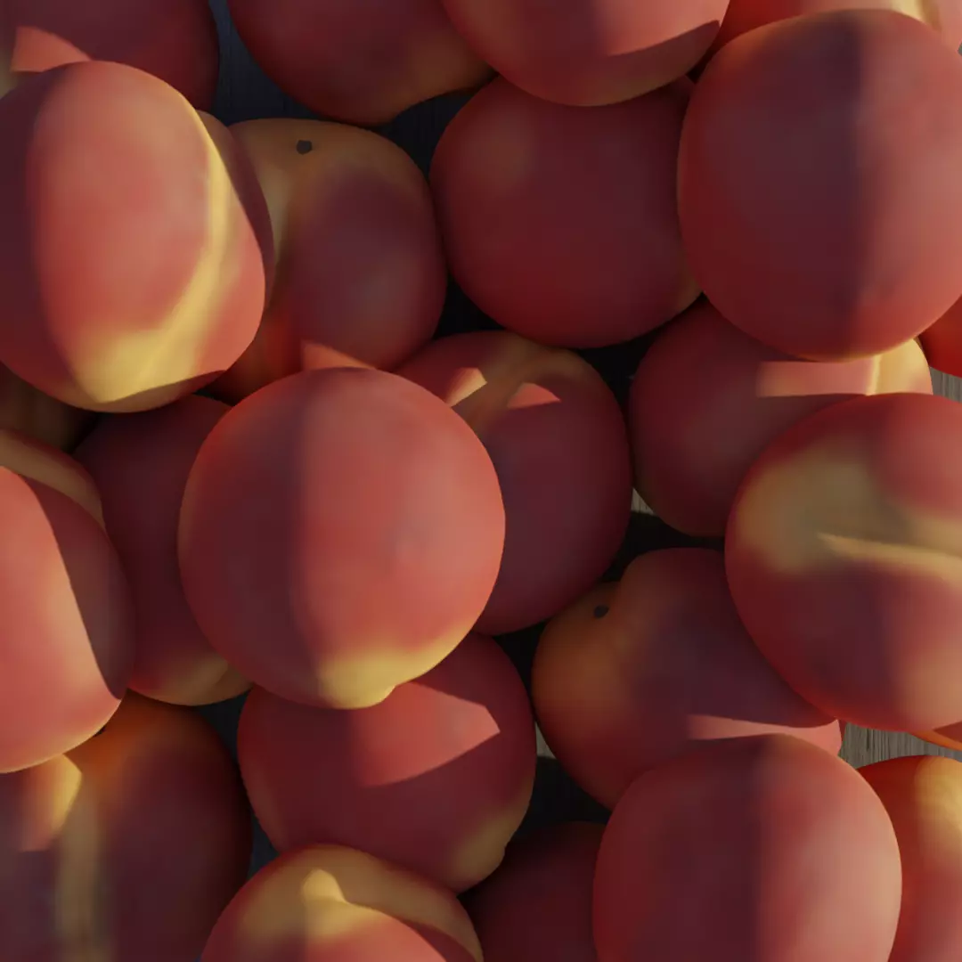 Peach Low-poly 3D model_0