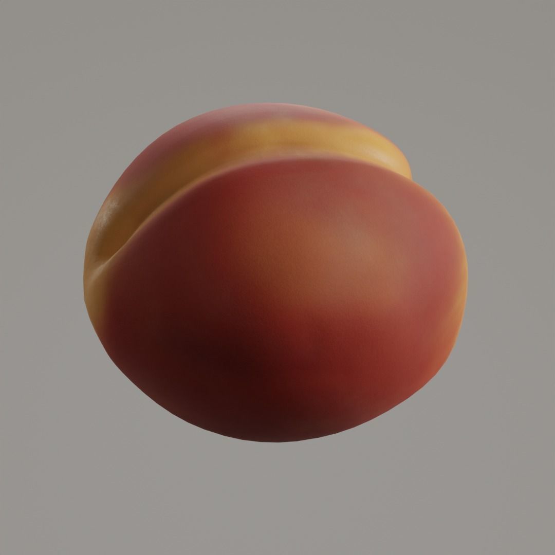 Peach Low-poly 3D model_2