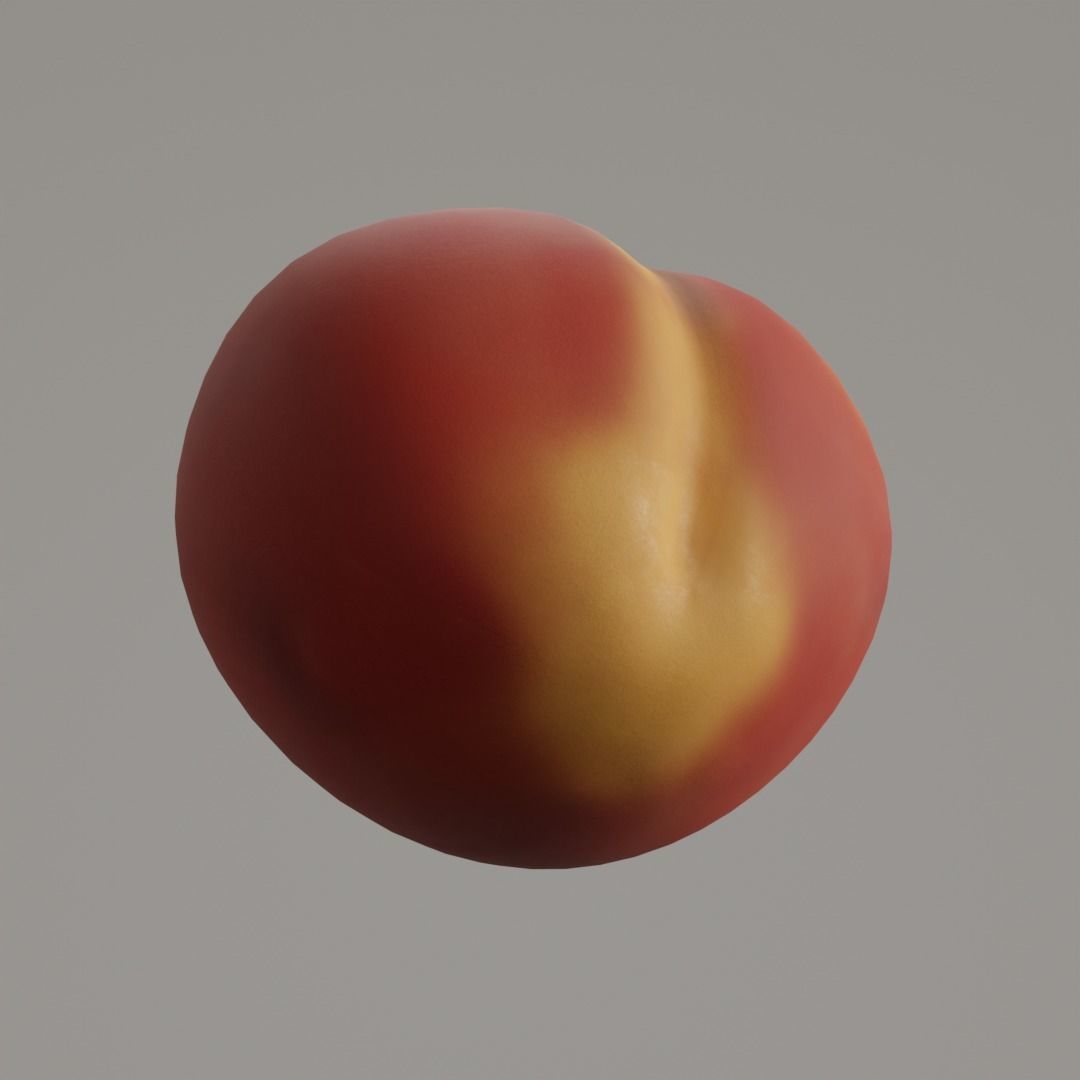 Peach Low-poly 3D model_4