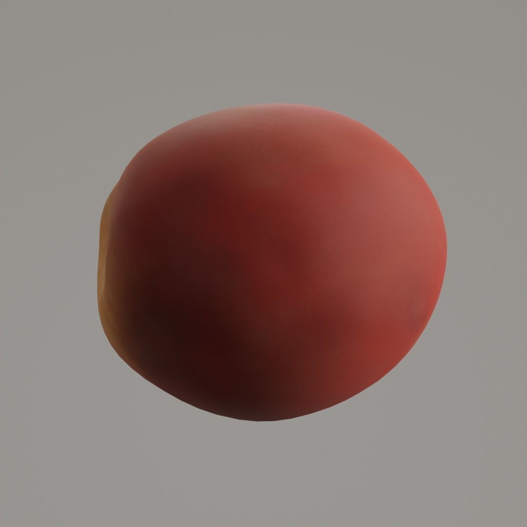 Peach Low-poly 3D model_6