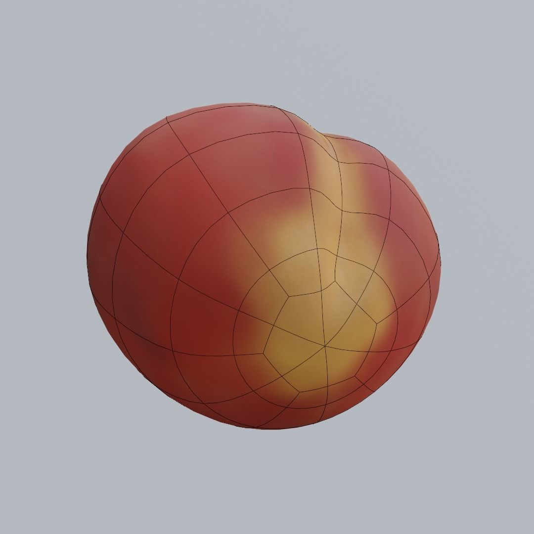 Peach Low-poly 3D model_12