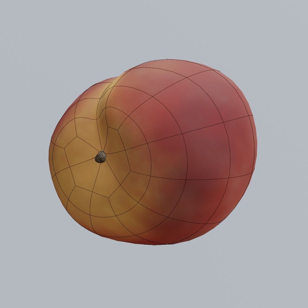 Peach Low-poly 3D model_13