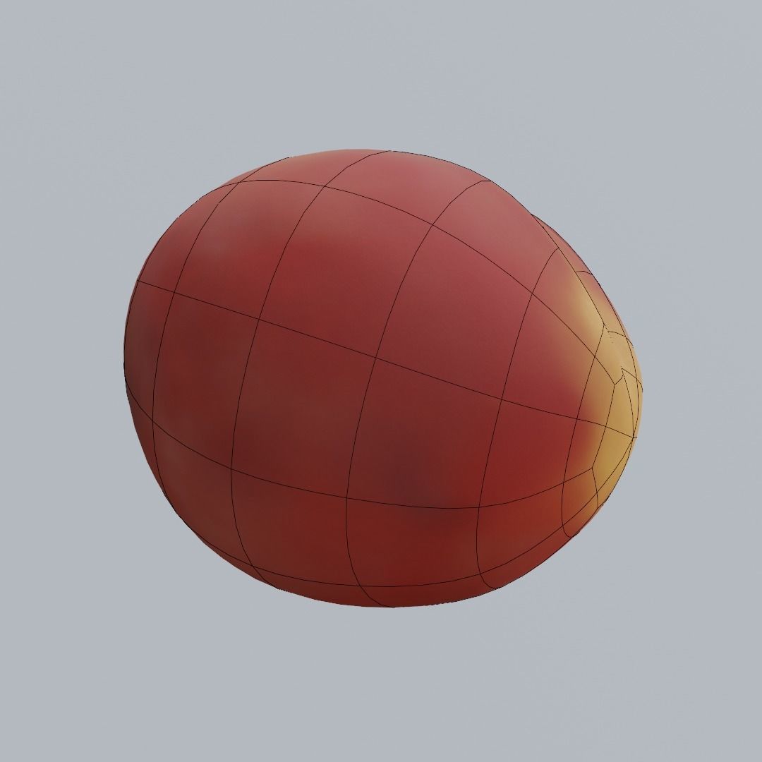 Peach Low-poly 3D model_10