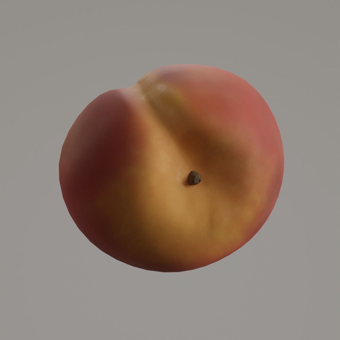 Peach Low-poly 3D model_8