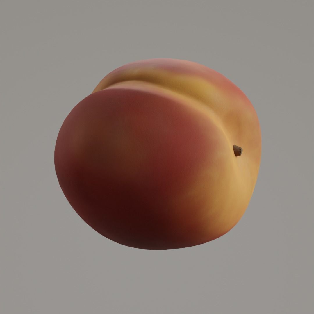 Peach Low-poly 3D model_1