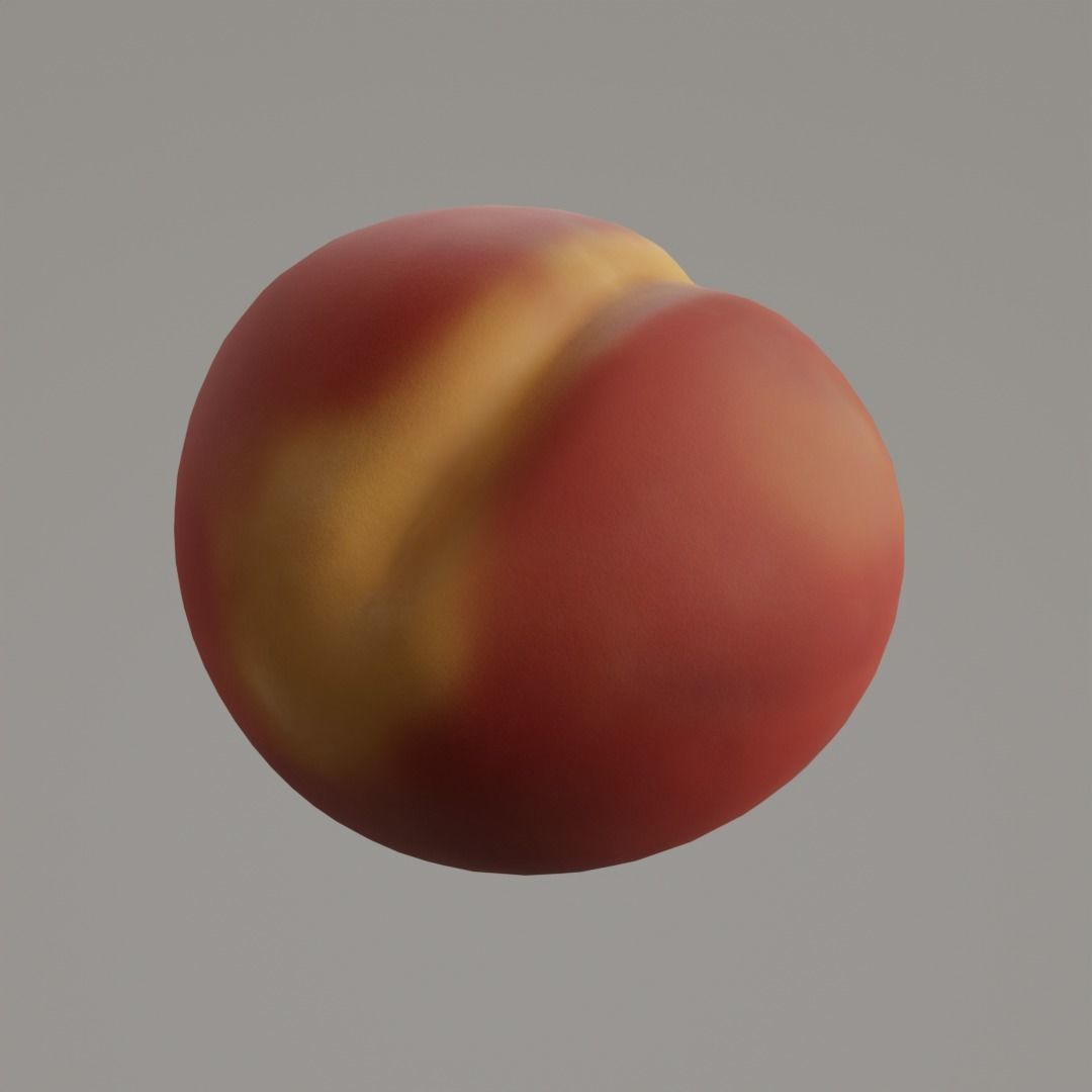 Peach Low-poly 3D model_3