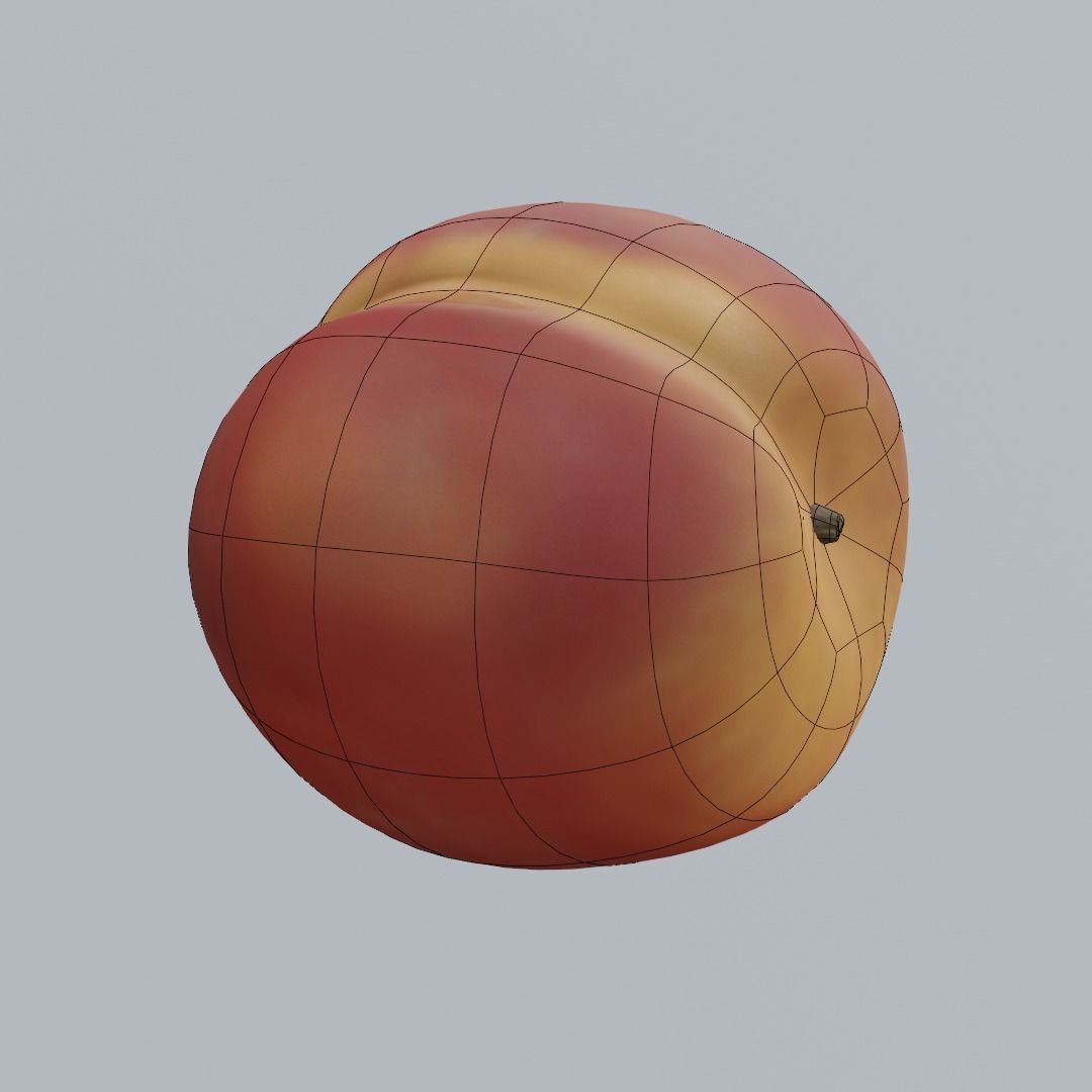 Peach Low-poly 3D model_9
