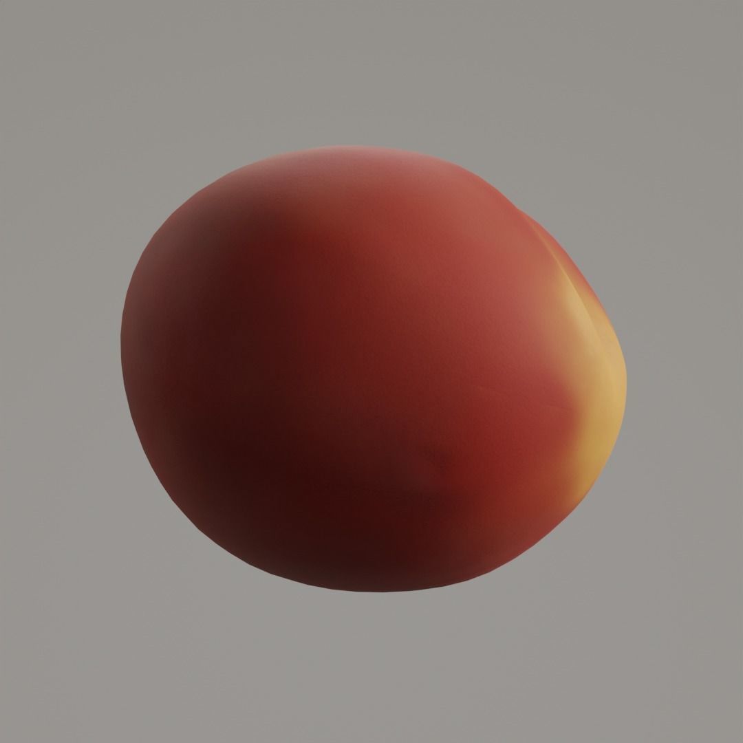 Peach Low-poly 3D model_5