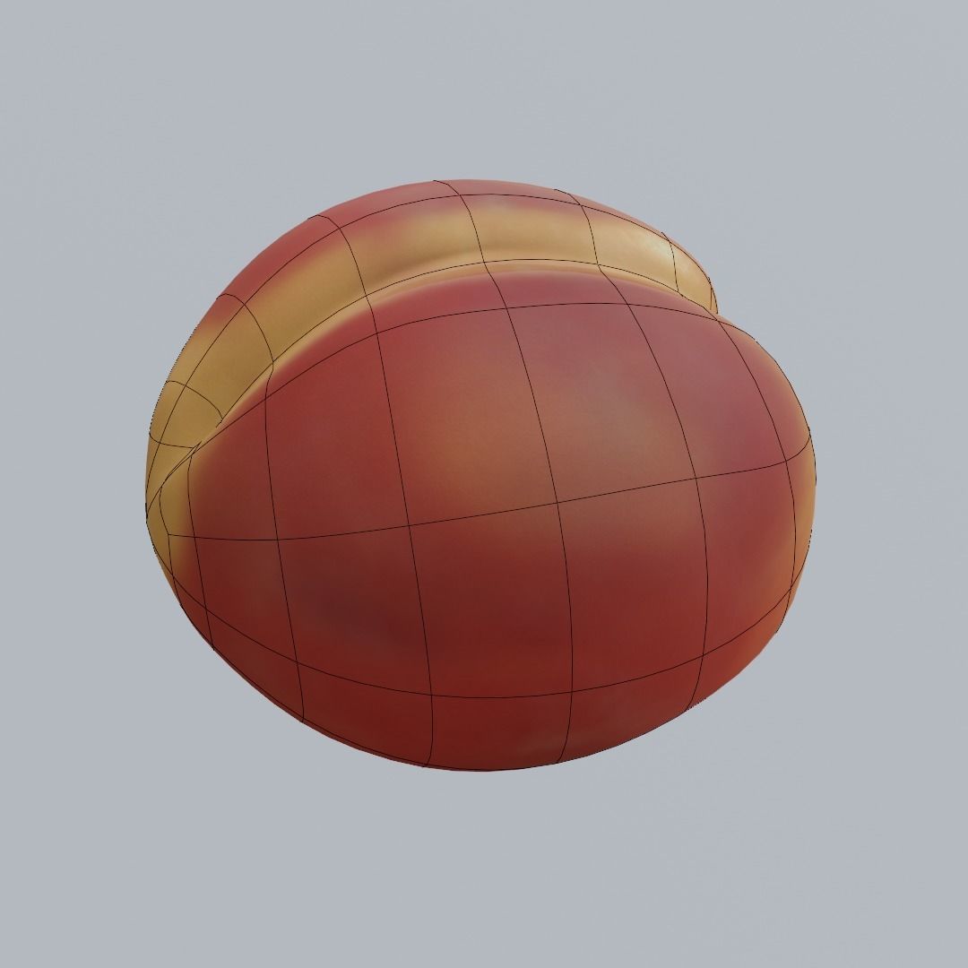 Peach Low-poly 3D model_11