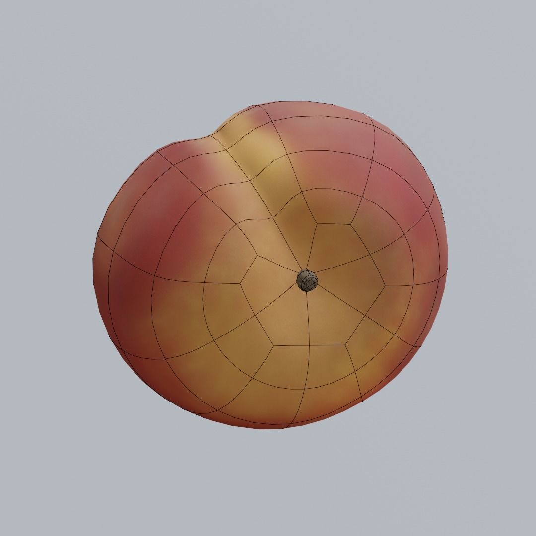 Peach Low-poly 3D model_15