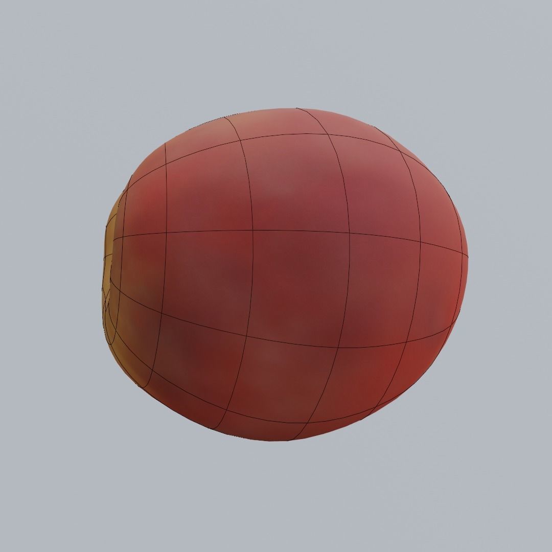 Peach Low-poly 3D model_16