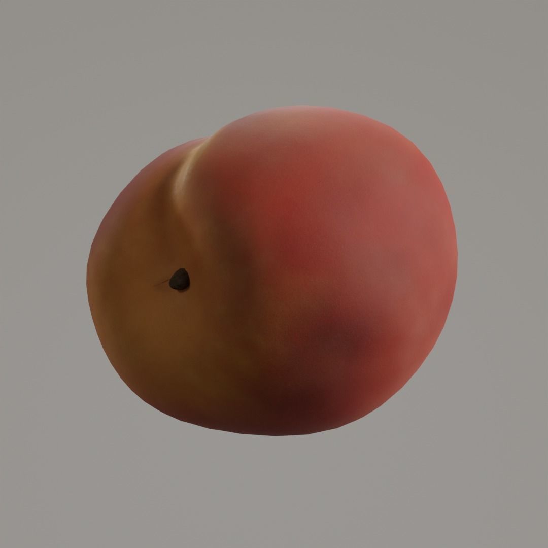 Peach Low-poly 3D model_7