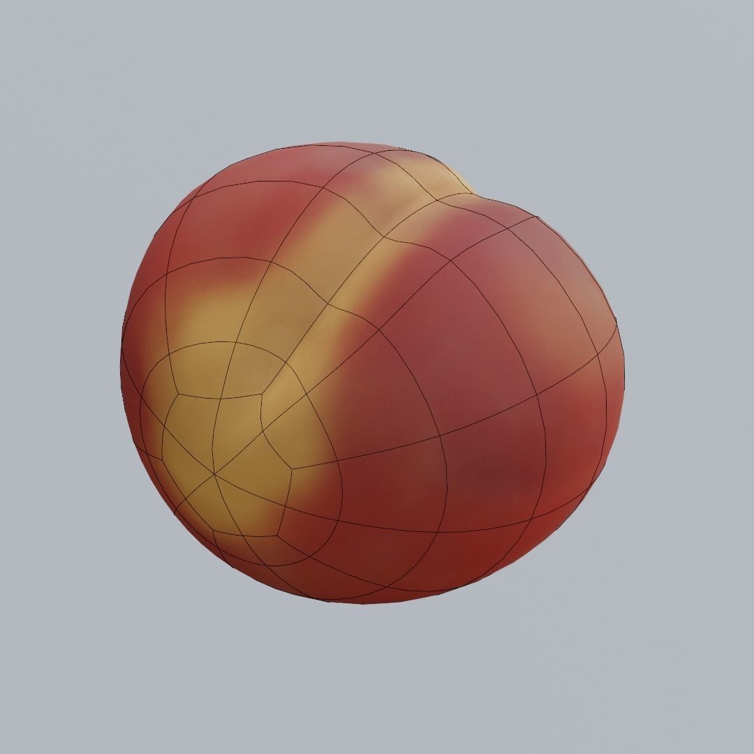 Peach Low-poly 3D model_14