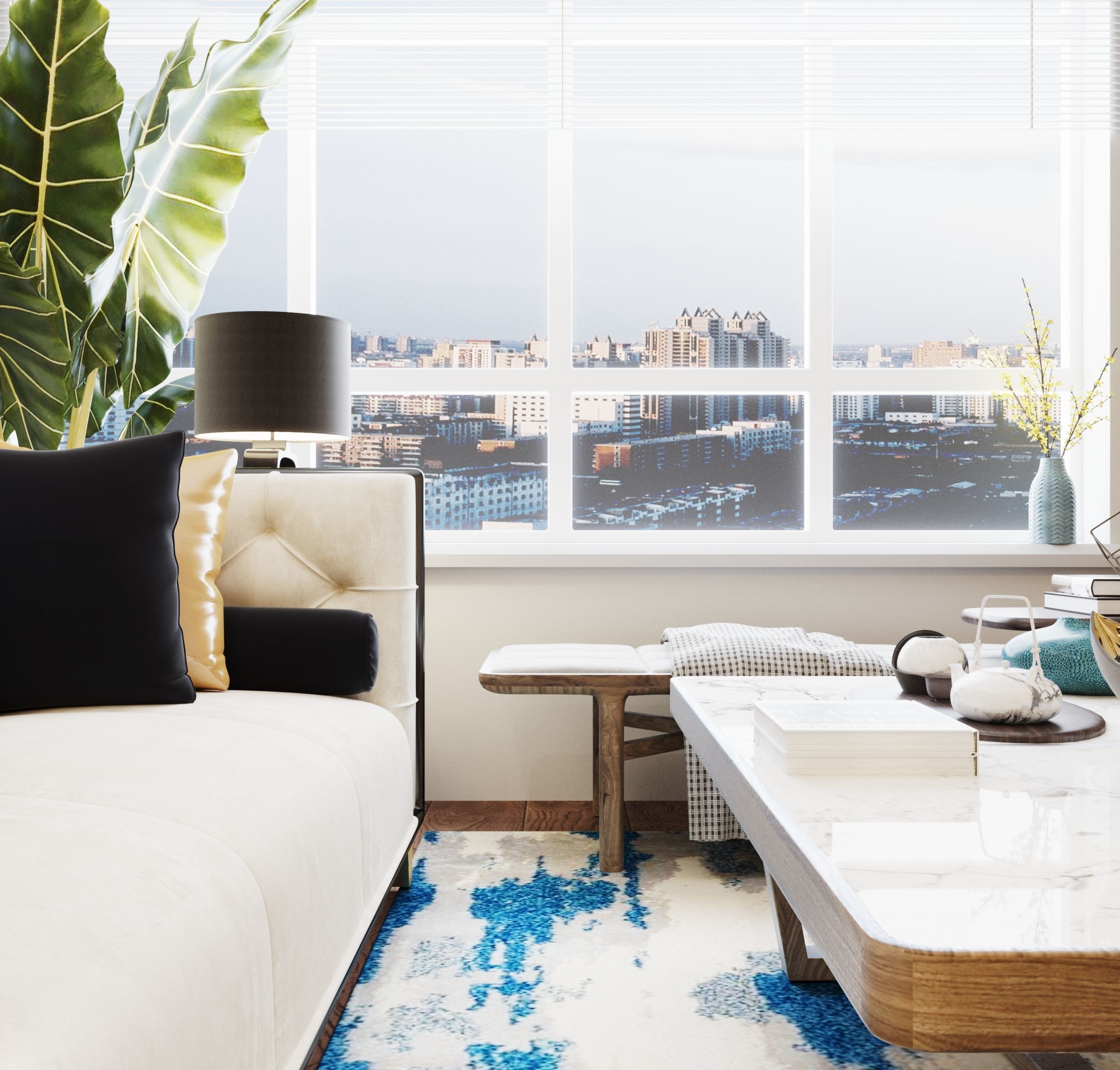 Boho style in the interior 3D model_3