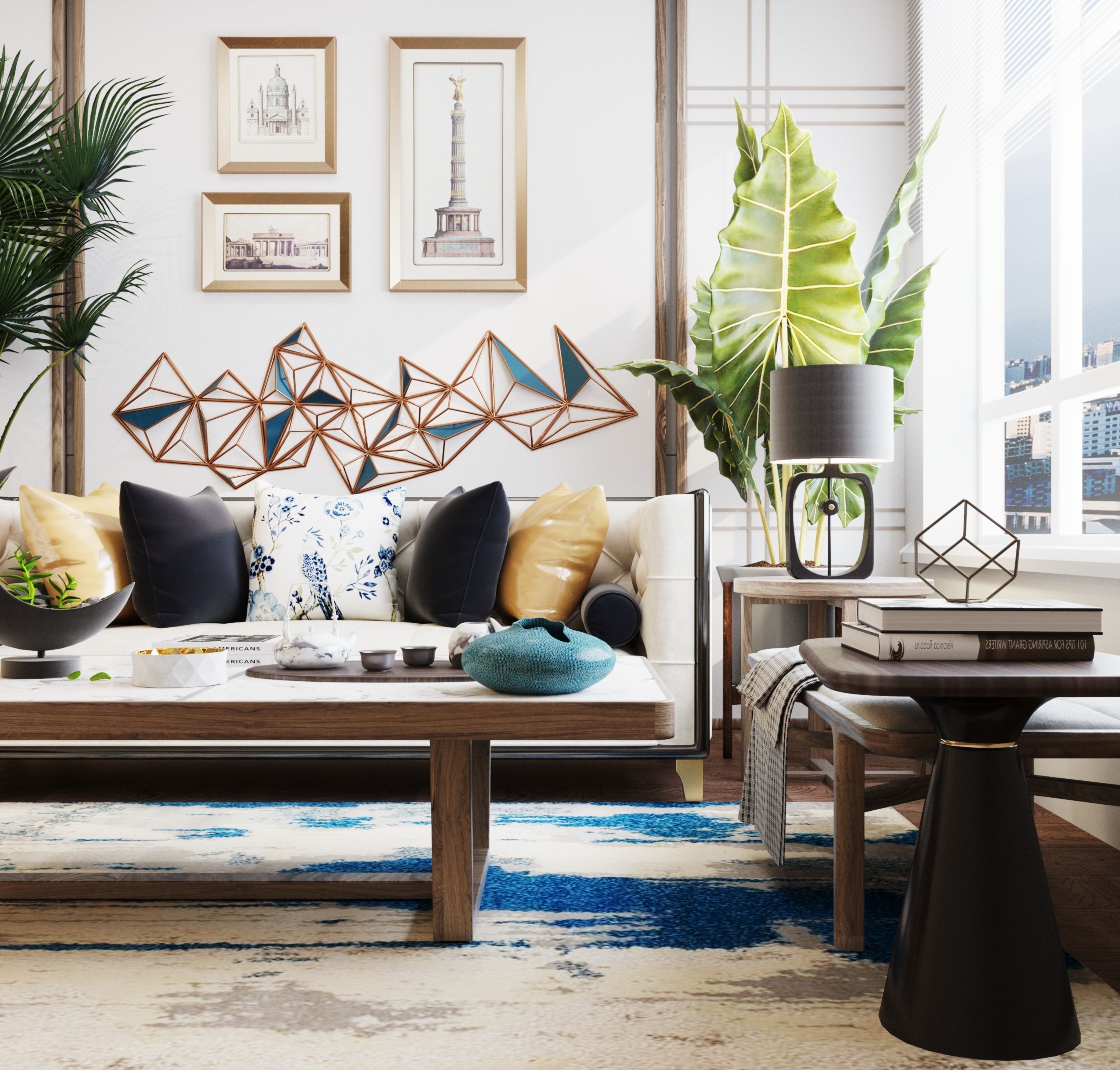 Boho style in the interior 3D model_2