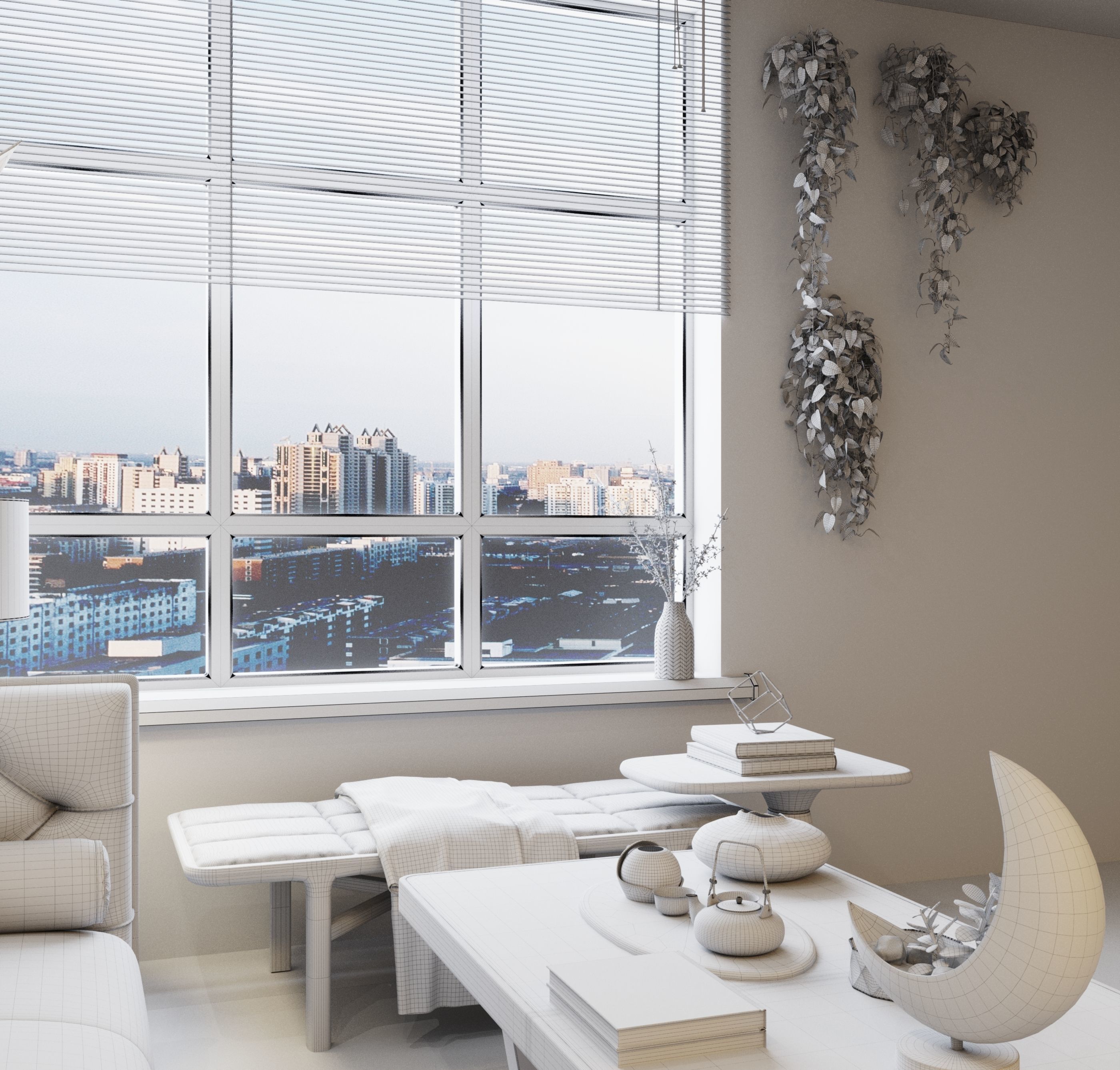 Boho style in the interior 3D model_14