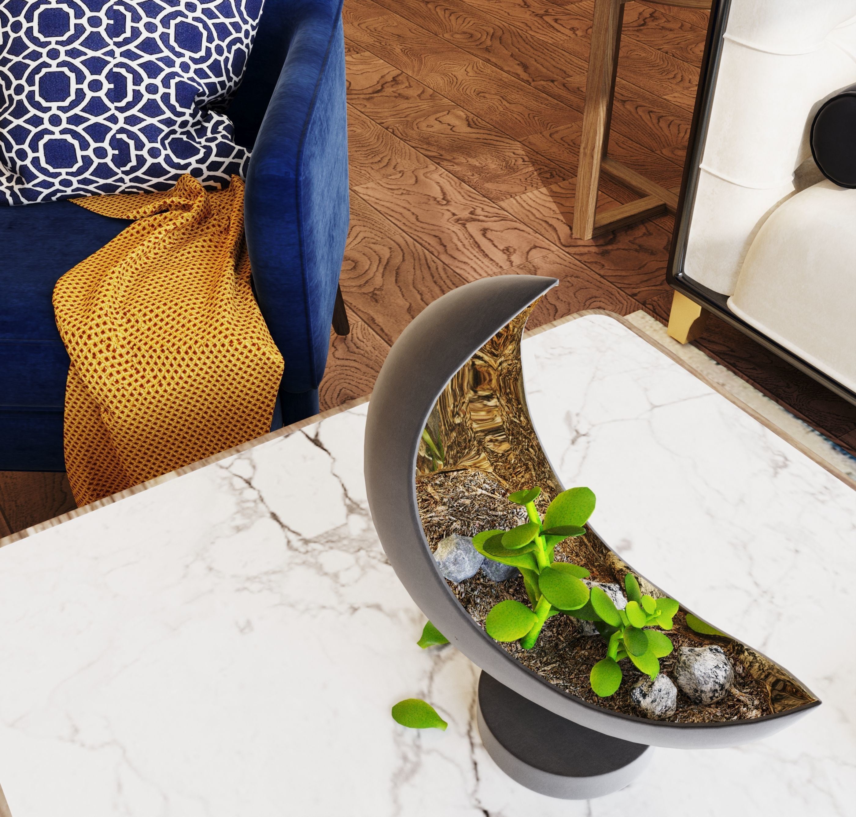 Boho style in the interior 3D model_8